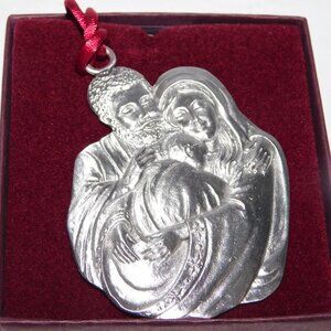 Mary Joseph Baby Jesus Christmas Tree Ornament 2009 Seagull Canada Pewter 2.75"